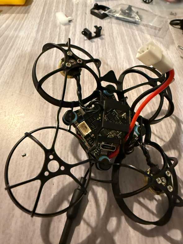secure the motor with screws and plug it into the FC