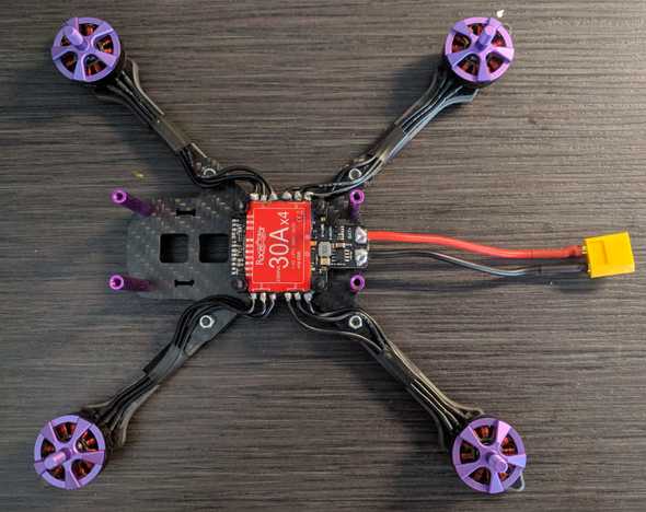 Motors soldered to ESCs