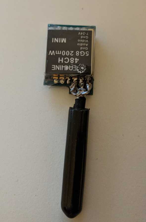 Antenna soldered and ready to rock
