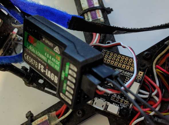 Receiver plugged in the back facing port