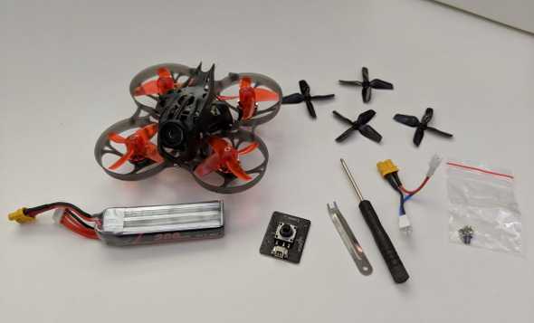 Mobula7 HD, 1 3S battery, camera controller, screwdriver, xt30 to two ph2.0s, screws, props, propeller remover