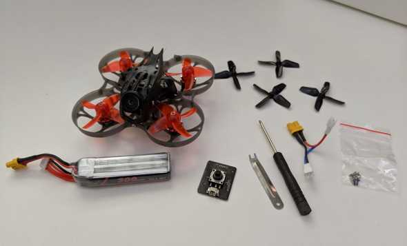 Mobula7 HD, 1 3S battery, camera controller, screwdriver, xt30 to two ph2.0s, screws, props, propeller remover