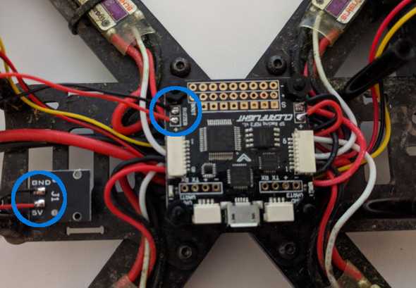 Buzzer soldered to flight controller