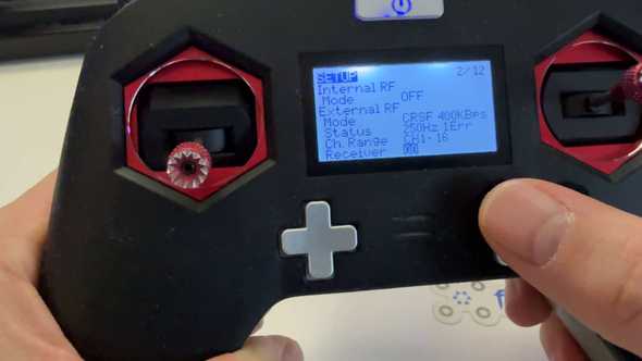 Setup view of Open TX