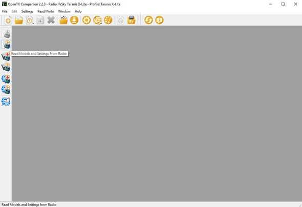 Read models and settings from radio button in OpenTX